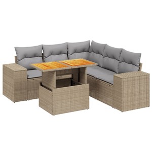 Maison exclusive - salon de jardin avec coussins 6 pcs beige résine tressée