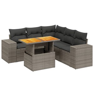 Maison exclusive - salon de jardin 6 pcs avec coussins gris résine tressée