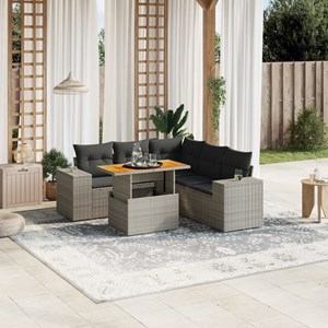 Maison exclusive - salon de jardin 6 pcs avec coussins gris résine tressée