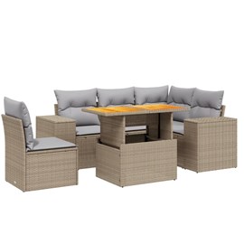 Maison exclusive - salon de jardin avec coussins 6 pcs beige résine tressée