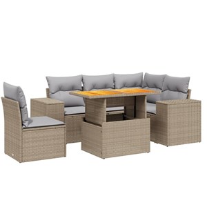 Maison exclusive - salon de jardin avec coussins 6 pcs beige résine tressée