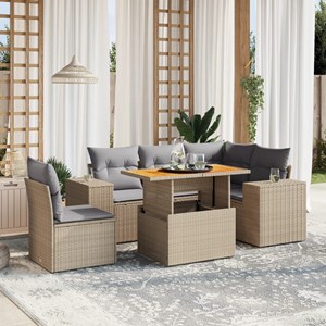 Maison exclusive - salon de jardin avec coussins 6 pcs beige résine tressée
