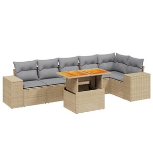 Maison exclusive - salon de jardin avec coussins 7 pcs beige résine tressée