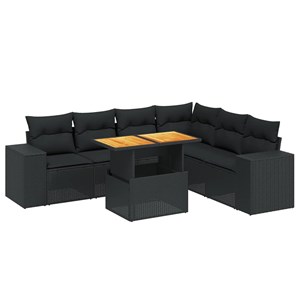 Maison exclusive - salon de jardin 7 pcs avec coussins noir résine tressée
