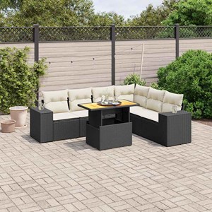 Maison exclusive - salon de jardin 7 pcs avec coussins noir résine tressée