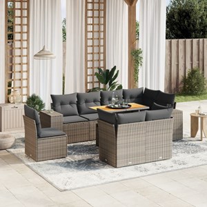Maison exclusive - salon de jardin 9 pcs avec coussins gris résine tressée