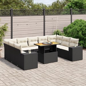 Maison exclusive - salon de jardin 10 pcs avec coussins noir résine tressée