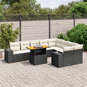 Maison exclusive - salon de jardin 10 pcs avec coussins noir résine tressée