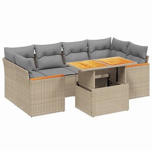 Maison exclusive - salon de jardin avec coussins 7 pcs beige résine tressée