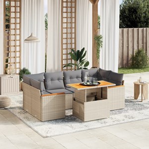 Maison exclusive - salon de jardin avec coussins 7 pcs beige résine tressée