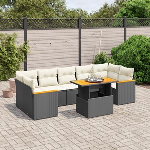 Maison exclusive - salon de jardin 8 pcs avec coussins noir résine tressée