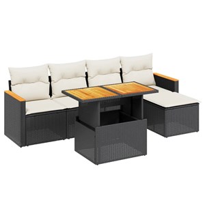Maison exclusive - salon de jardin 6 pcs avec coussins noir résine tressée