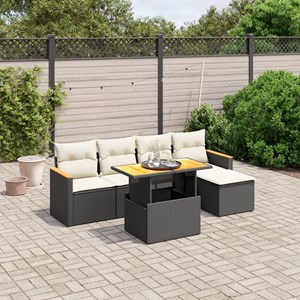 Maison exclusive - salon de jardin 6 pcs avec coussins noir résine tressée
