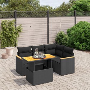 Maison exclusive - salon de jardin 5 pcs avec coussins noir résine tressée