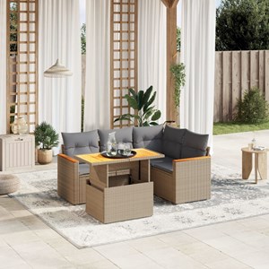 Maison exclusive - salon de jardin avec coussins 5 pcs beige résine tressée
