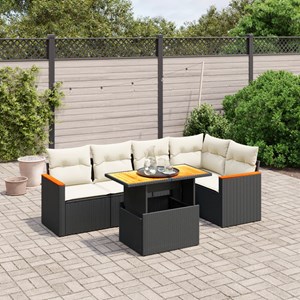 Maison exclusive - salon de jardin 6 pcs avec coussins noir résine tressée