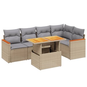 Maison exclusive - salon de jardin avec coussins 6 pcs beige résine tressée