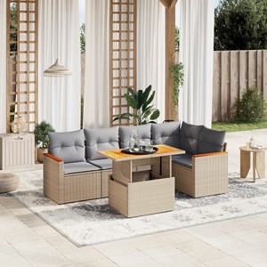 Maison exclusive - salon de jardin avec coussins 6 pcs beige résine tressée