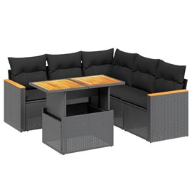Maison exclusive - salon de jardin 6 pcs avec coussins noir résine tressée