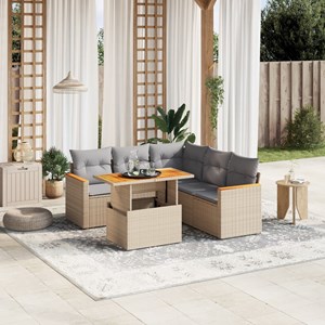 Maison exclusive - salon de jardin avec coussins 6 pcs beige résine tressée