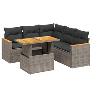 Maison exclusive - salon de jardin 6 pcs avec coussins gris résine tressée
