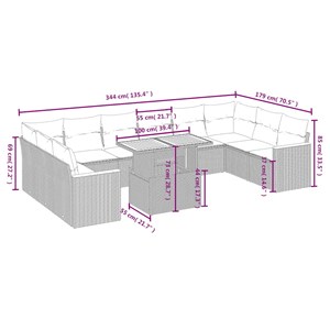 Maison exclusive - salon de jardin 11 pcs avec coussins beige résine tressée