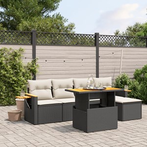 Maison exclusive - salon de jardin 6 pcs avec coussins noir résine tressée