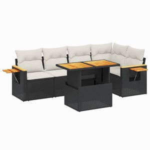 Maison exclusive - salon de jardin 6 pcs avec coussins noir résine tressée