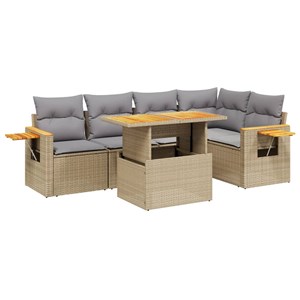 Maison exclusive - salon de jardin avec coussins 6 pcs beige résine tressée