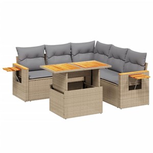 Maison exclusive - salon de jardin avec coussins 6 pcs beige résine tressée