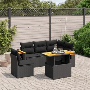 Maison exclusive - salon de jardin 6 pcs avec coussins noir résine tressée