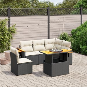 Maison exclusive - salon de jardin 6 pcs avec coussins noir résine tressée