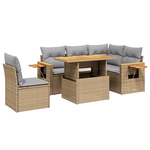 Maison exclusive - salon de jardin avec coussins 6 pcs beige résine tressée