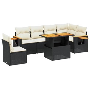 Maison exclusive - salon de jardin 7 pcs avec coussins noir résine tressée