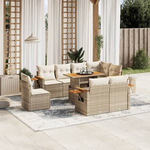 Maison exclusive - salon de jardin avec coussins 9 pcs beige résine tressée