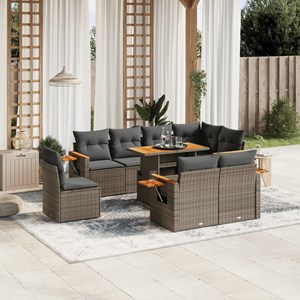 Maison exclusive - salon de jardin 9 pcs avec coussins gris résine tressée