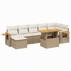 Maison exclusive - salon de jardin avec coussins 8 pcs beige résine tressée