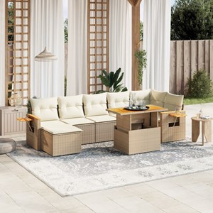 Maison exclusive - salon de jardin avec coussins 8 pcs beige résine tressée