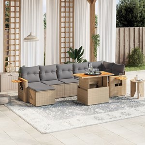 Maison exclusive - salon de jardin avec coussins 8 pcs beige résine tressée