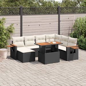 Maison exclusive - salon de jardin 8 pcs avec coussins noir résine tressée