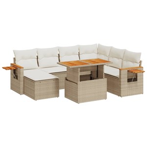 Maison exclusive - salon de jardin avec coussins 8 pcs beige résine tressée