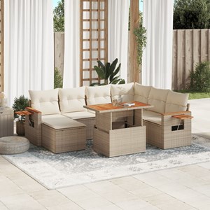 Maison exclusive - salon de jardin avec coussins 8 pcs beige résine tressée