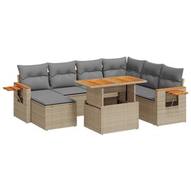 Maison exclusive - salon de jardin avec coussins 8 pcs beige résine tressée