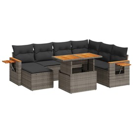 Maison exclusive - salon de jardin 8 pcs avec coussins gris résine tressée