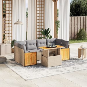 Maison exclusive - salon de jardin avec coussins 7 pcs beige résine tressée