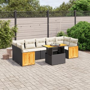 Maison exclusive - salon de jardin 8 pcs avec coussins noir résine tressée