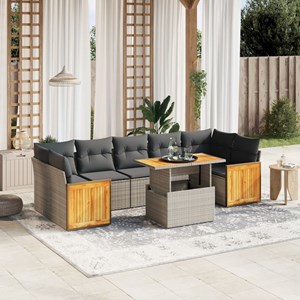 Maison exclusive - salon de jardin 8 pcs avec coussins gris résine tressée
