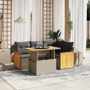 Maison exclusive - salon de jardin 5 pcs avec coussins gris résine tressée