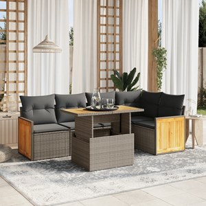 Maison exclusive - salon de jardin avec coussins 6 pcs beige résine tressée