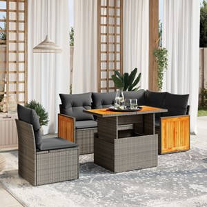 Maison exclusive - salon de jardin avec coussins 6 pcs beige résine tressée